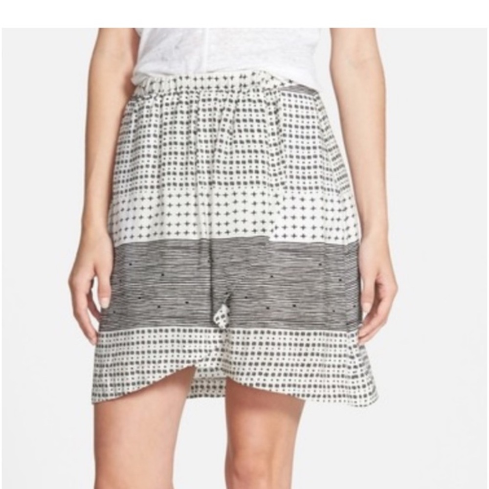 Madewell geometric print tulip hem silk miniskirt L